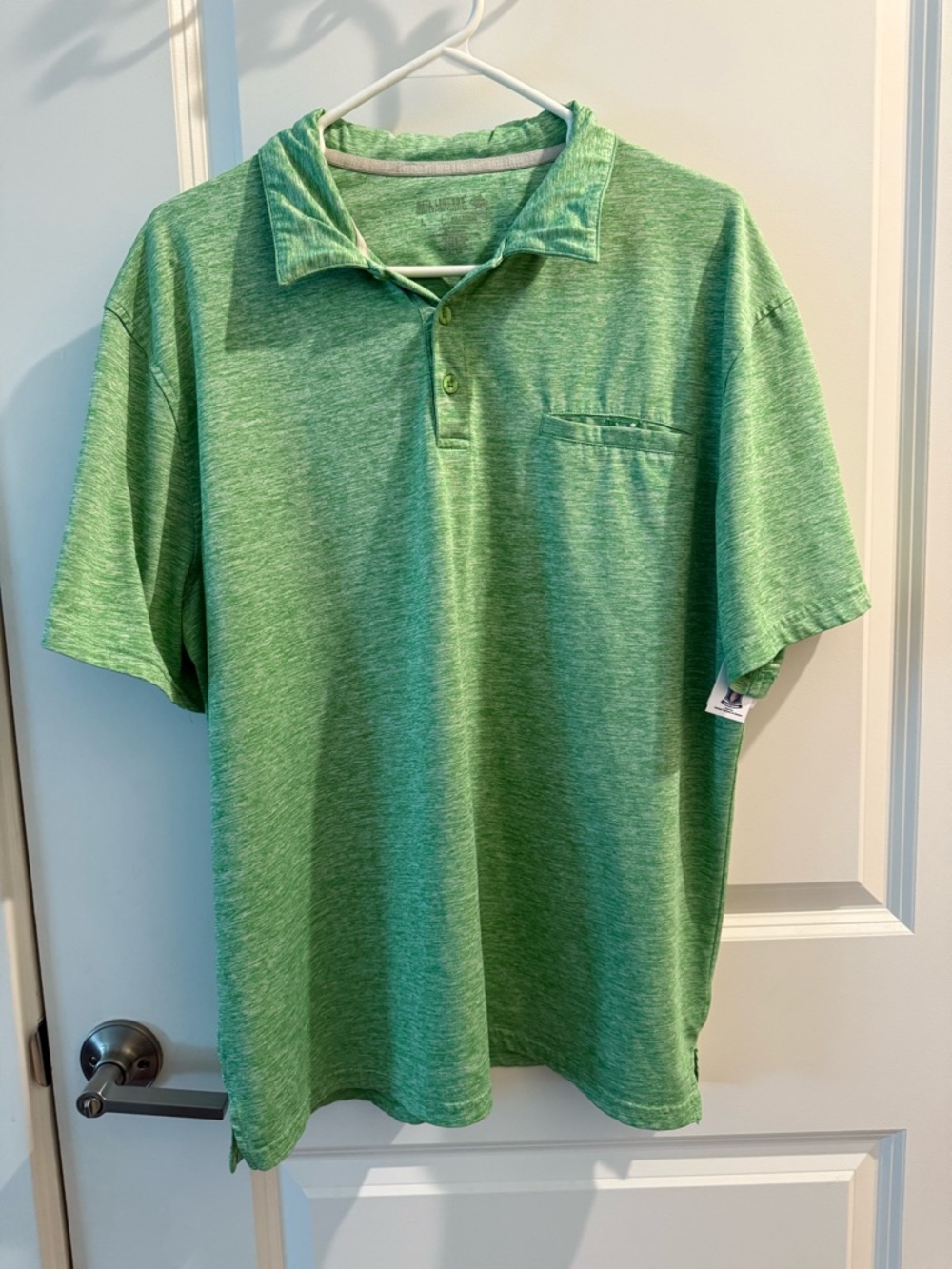 Reel Legends Green Heathered Polo with Chest Pocket